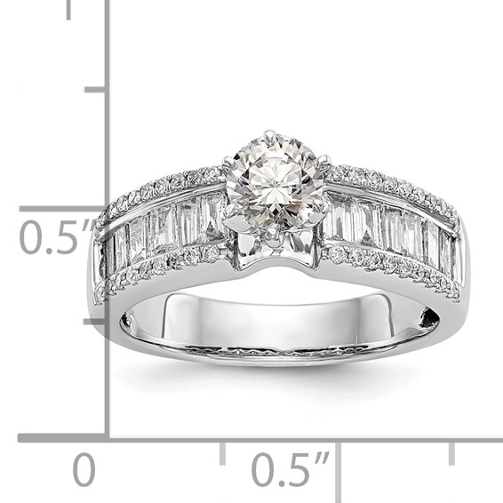 14K White Gold Peg Set Engagement Ring Mounting