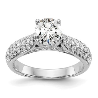 14kw Lab Grown Diamond VS/SI+ G+ Engagement Ring w/.75ct Center