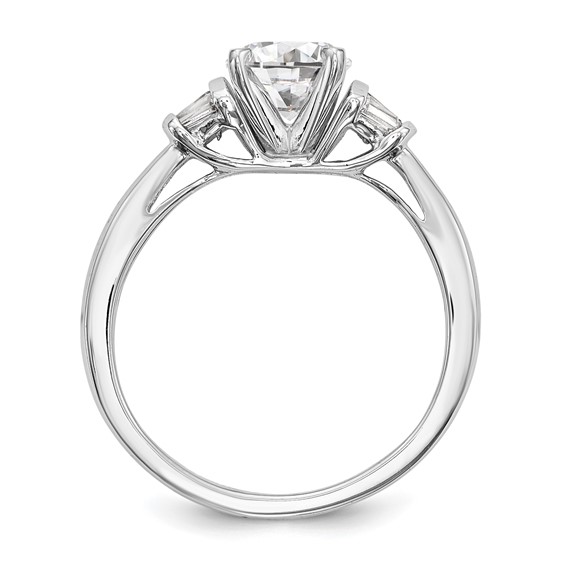 14K White Gold Peg Set Engagement Ring Mounting