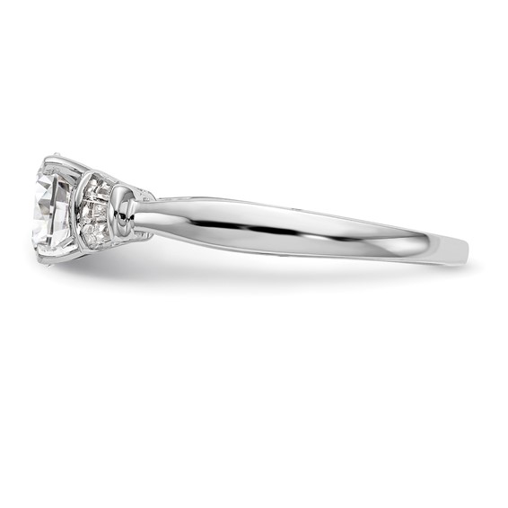 14K White Gold Peg Set Engagement Ring Mounting