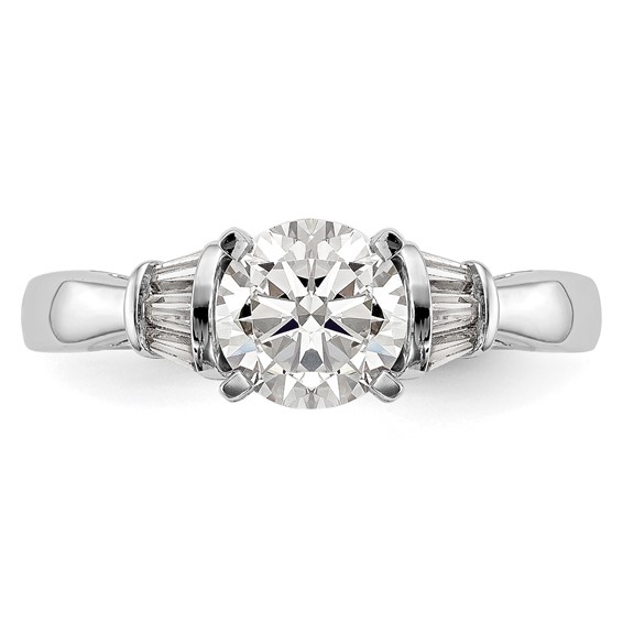 14K White Gold Peg Set Engagement Ring Mounting