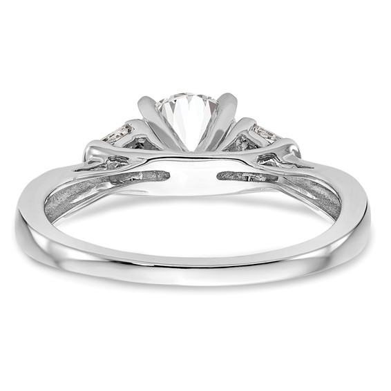 14K White Gold Peg Set Engagement Ring Mounting