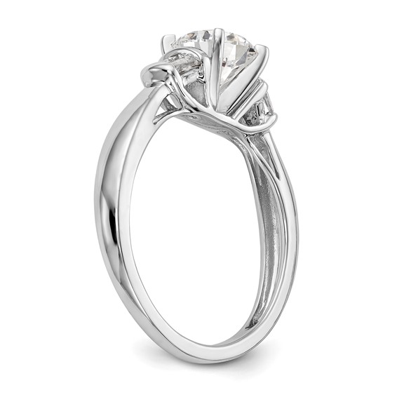 14K White Gold Peg Set Engagement Ring Mounting