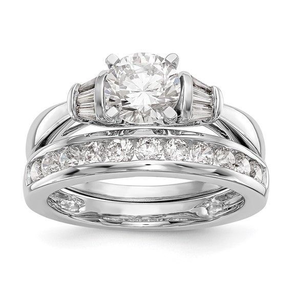 14K White Gold Peg Set Engagement Ring Mounting