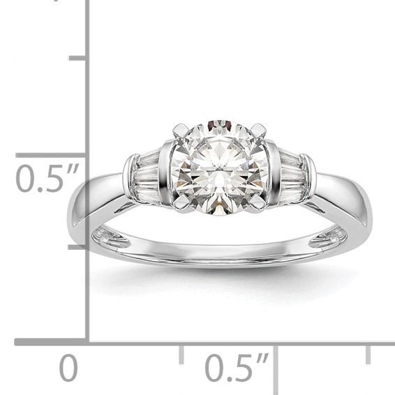 14K White Gold Peg Set Engagement Ring Mounting