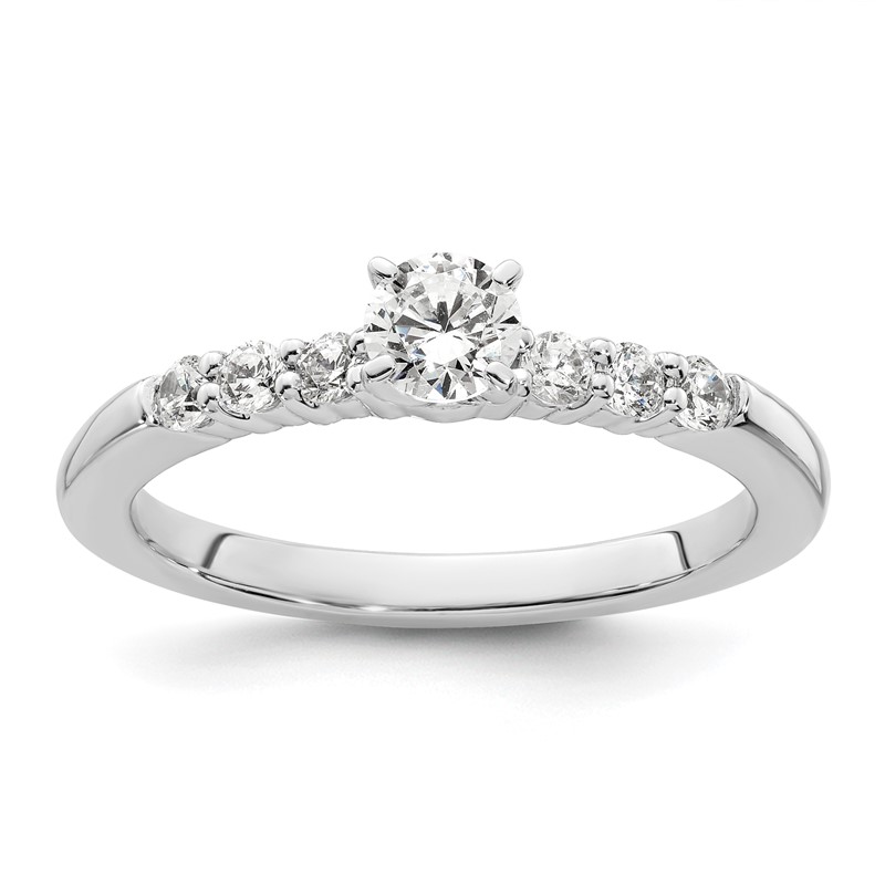 14K White Gold Lab Grown Diamond VS/SI+ G+ Peg Semi-mount Eng Ring