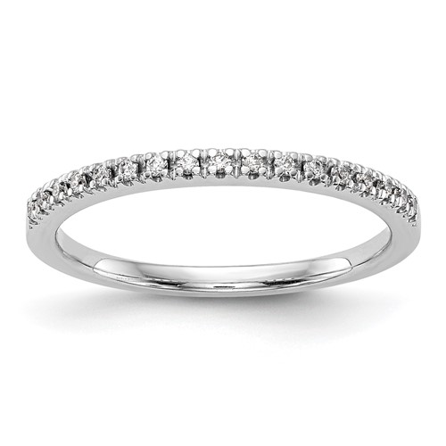 14K White Gold 0.10 Carat Lab Grown Diamond VS SI+ G+ Complete Wedding Band