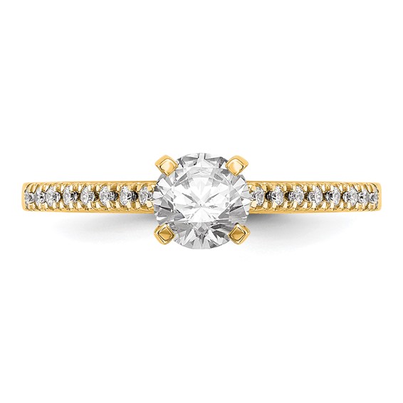 10K Diamond Peg Set Semi-mount Engagement Ring
