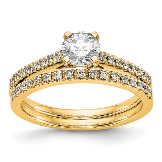 10K Diamond Peg Set Semi-mount Engagement Ring