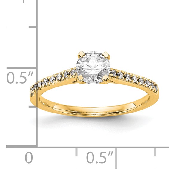 10K Diamond Peg Set Semi-mount Engagement Ring