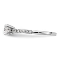 14K White Gold 0.10 Carat Lab Grown Diamond VS SI+ G+ Semi Mount Peg Set Engagement Ring view 4