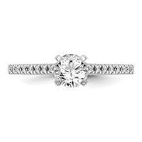 14K White Gold 0.10 Carat Lab Grown Diamond VS SI+ G+ Semi Mount Peg Set Engagement Ring view 5