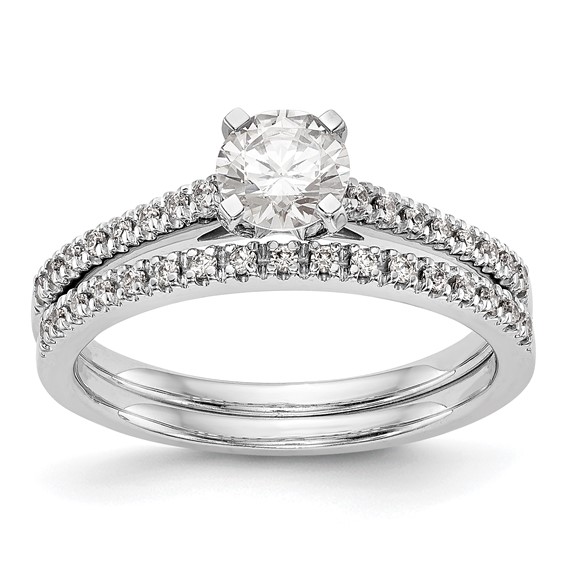 Peg Set Diamond Semi-mount Engagement Rings