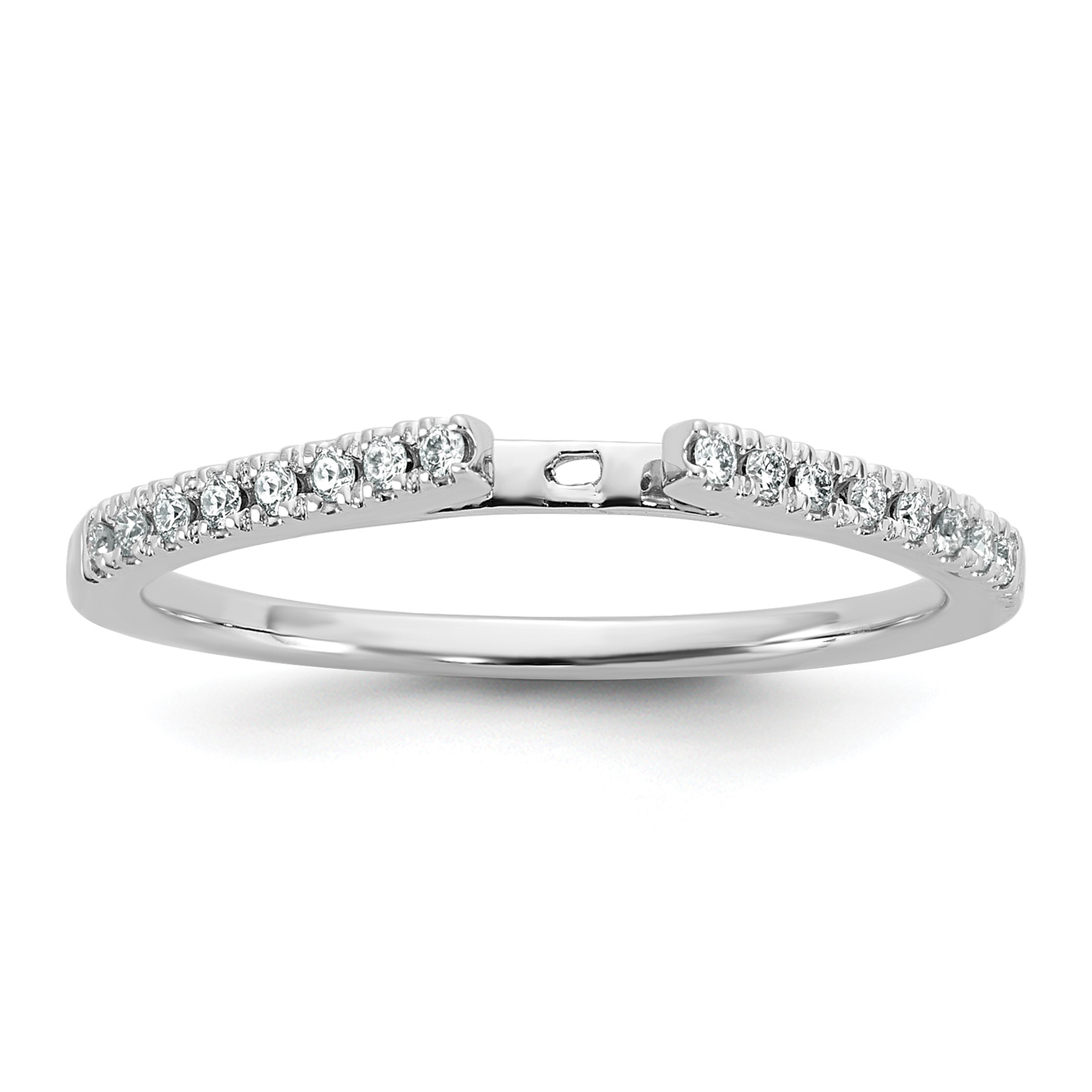 14k White Gold 1/10 carat Lab Grown Diamond VS/SI+ G+ Semi Mount Peg Set Engagement Ring (RM2764E-010-WLG)