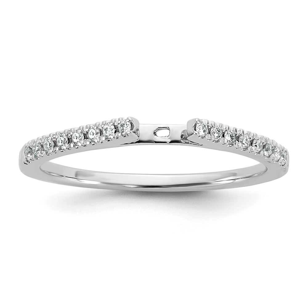 14k White Gold 1/10 carat Lab Grown Diamond VS/SI+ G+ Semi Mount Peg Set Engagement Ring (RM2764E-010-WLG)