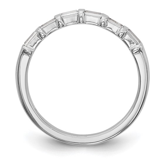 14k White Gold 1/4 carat Baguette Diamond Complete Wedding Band