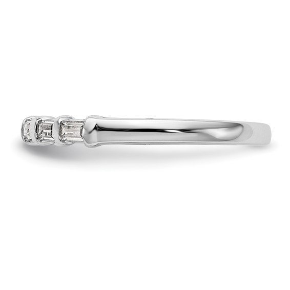 14k White Gold 1/4 carat Baguette Diamond Complete Wedding Band