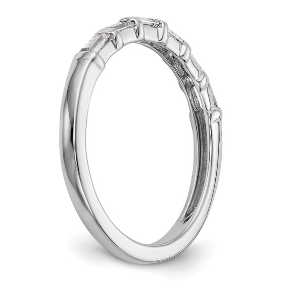 14k White Gold 1/4 carat Baguette Diamond Complete Wedding Band