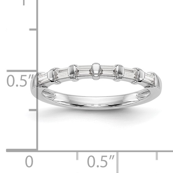 14k White Gold 1/4 carat Baguette Diamond Complete Wedding Band