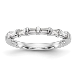14k White Gold 1/4 carat Baguette Diamond Complete Wedding Band