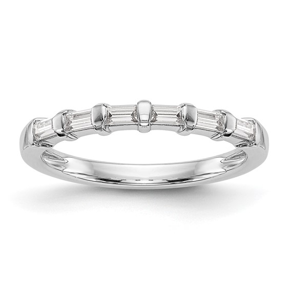 14k White Gold 1/4 carat Baguette Diamond Complete Wedding Band