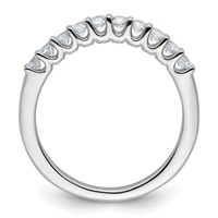 14K White Gold 0.50 Carat Lab Grown Diamond VS SI+ G+ Complete Wedding Band view 2