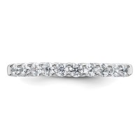 14K White Gold 0.50 Carat Lab Grown Diamond VS SI+ G+ Complete Wedding Band view 4