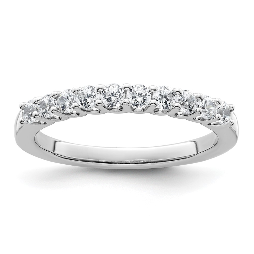 14K White Gold 0.50 Carat Lab Grown Diamond VS SI+ G+ Complete Wedding Band