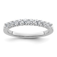 14K White Gold 0.50 Carat Lab Grown Diamond VS SI+ G+ Complete Wedding Band view 1