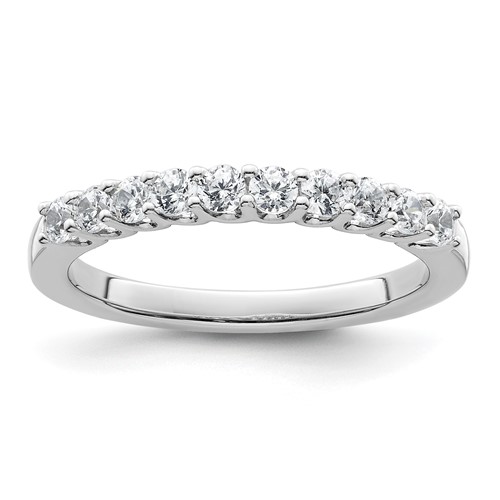 14K White Gold 0.50 Carat Lab Grown Diamond VS SI+ G+ Complete Wedding Band