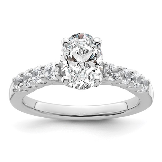 Peg Set Diamond Semi-mount Engagement Rings