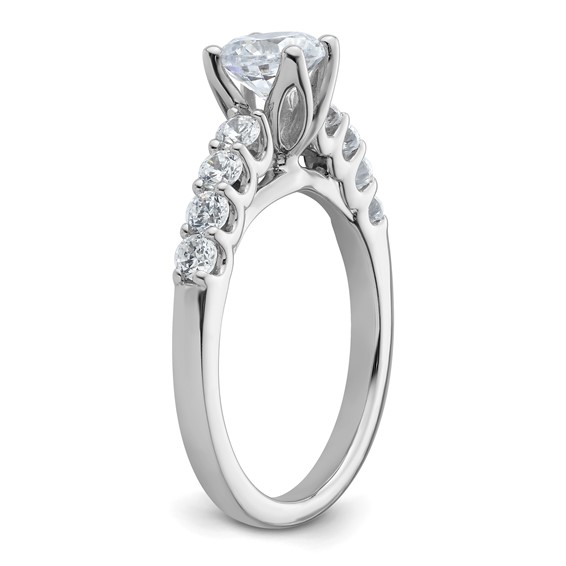 Peg Set Diamond Semi-mount Engagement Rings