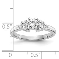 14K White Gold 0.25 Carat Lab Grown Diamond VS SI+ G+ Semi-Mount Peg Set Engagement Ring view 3