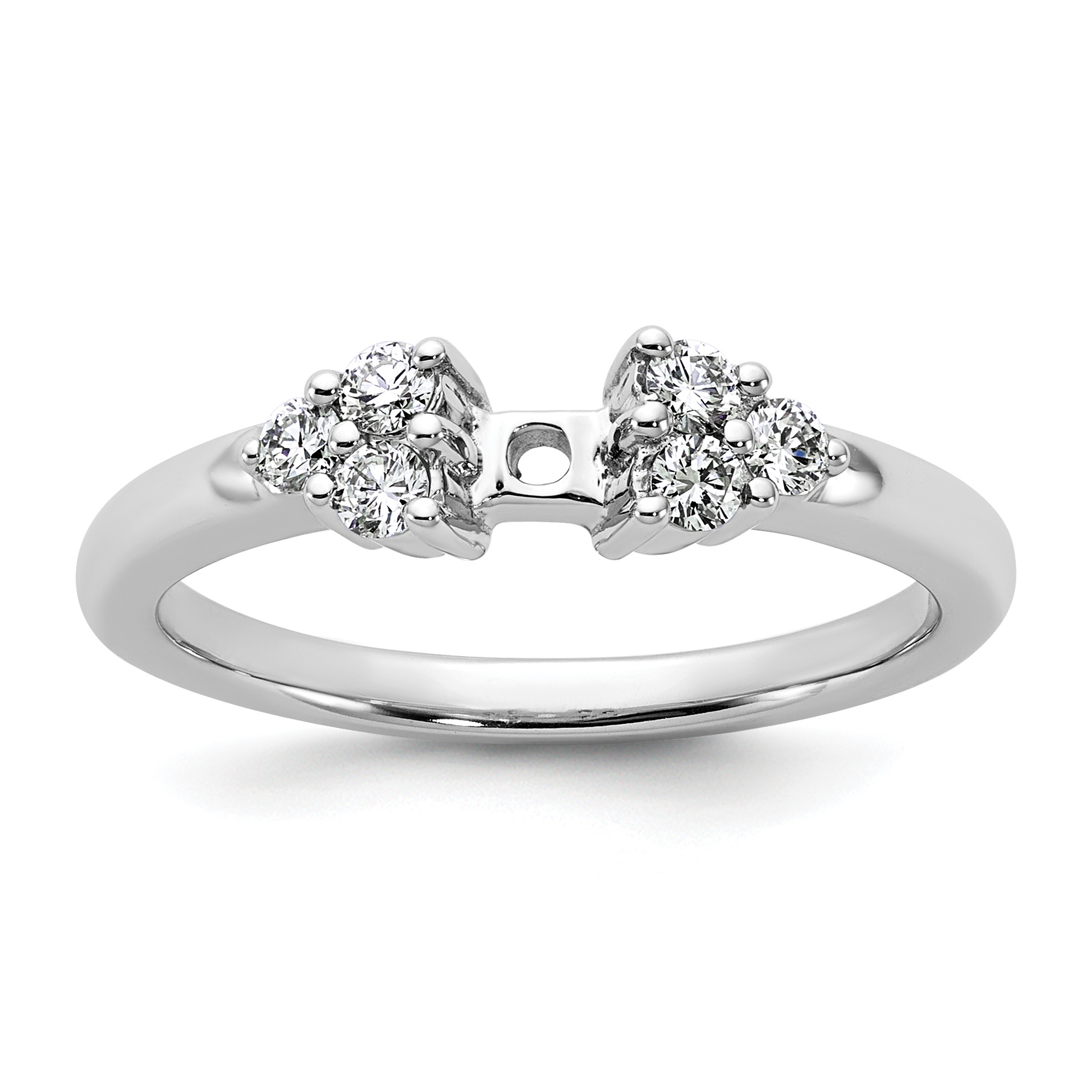 14k White Gold 1/4 carat Lab Grown Diamond VS/SI+ G+ Semi-Mount Peg Set Engagement Ring (RM2775E-024-WLG)