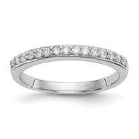 14K White Gold 0.25 Carat Lab Grown Diamond VS SI+ G+ Complete Wedding Band view 1