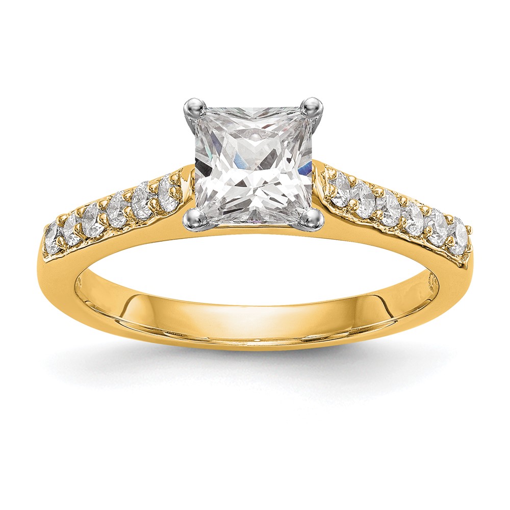 14k Two Tone 1/4 carat Lab Grown Diamond VS/SI+ G+ Semi Mount Peg Set Engagement Ring (RM2779E-025-7YLG)