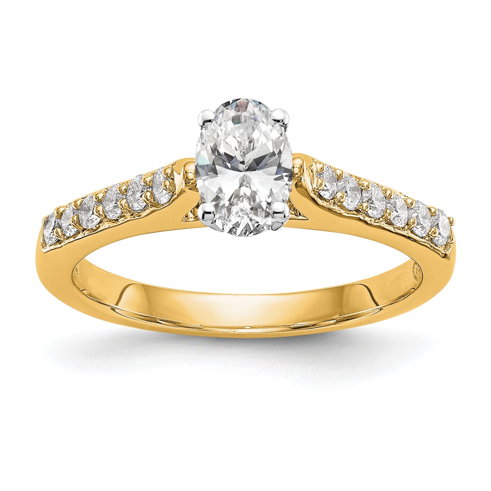 14k Two Tone 1/4 carat Lab Grown Diamond VS/SI+ G+ Semi Mount Peg Set Engagement Ring (RM2779E-025-7YLG)