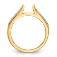14K Yellow Gold Two Tone 0.25 Carat Lab Grown Diamond VS SI+ G+ Semi Mount Peg Set Engagement Ring view 2