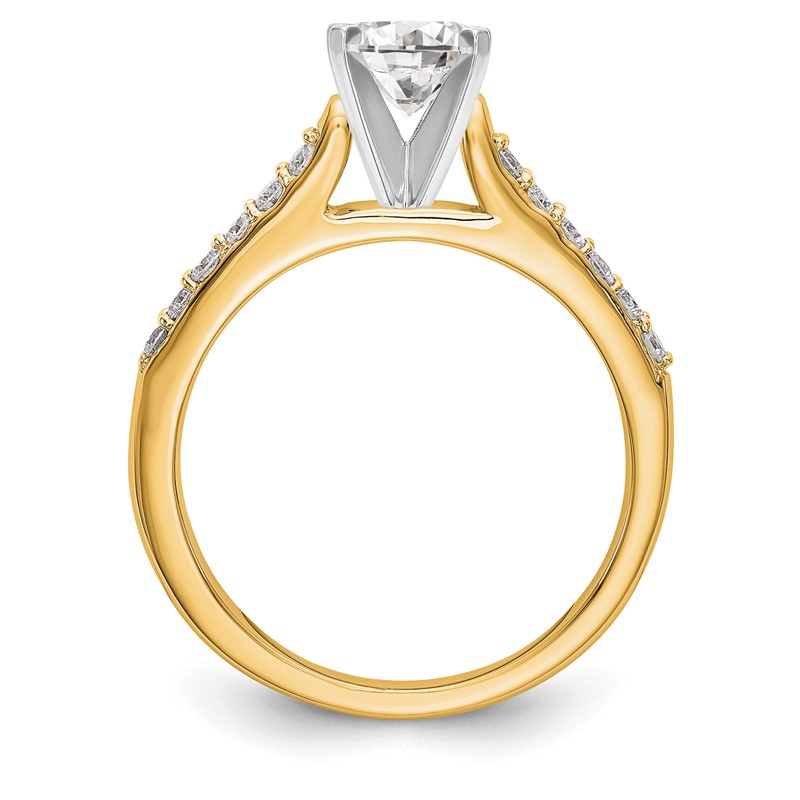 14k Two Tone 1/4 carat Lab Grown Diamond VS/SI+ G+ Semi Mount Peg Set Engagement Ring