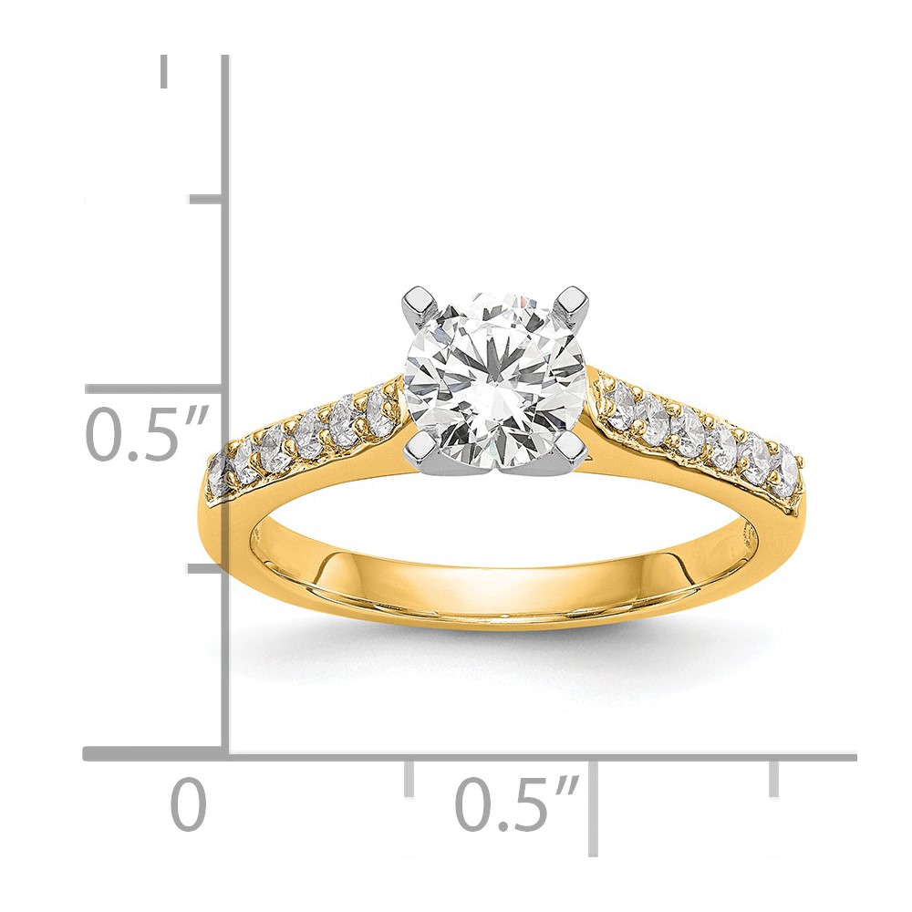 14k Two Tone 1/4 carat Lab Grown Diamond VS/SI+ G+ Semi Mount Peg Set Engagement Ring (RM2779E-025-7YLG)