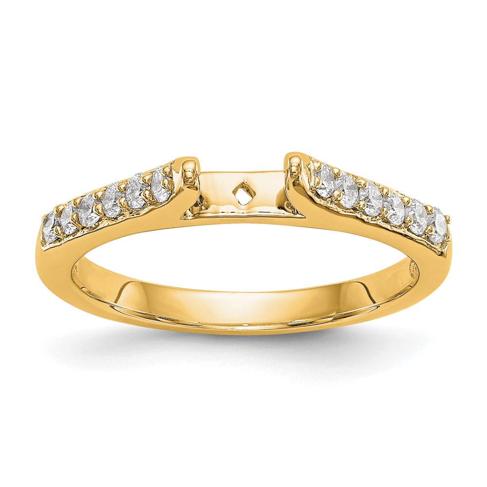 14k Two Tone 1/4 carat Lab Grown Diamond VS/SI+ G+ Semi Mount Peg Set Engagement Ring (RM2779E-025-7YLG)