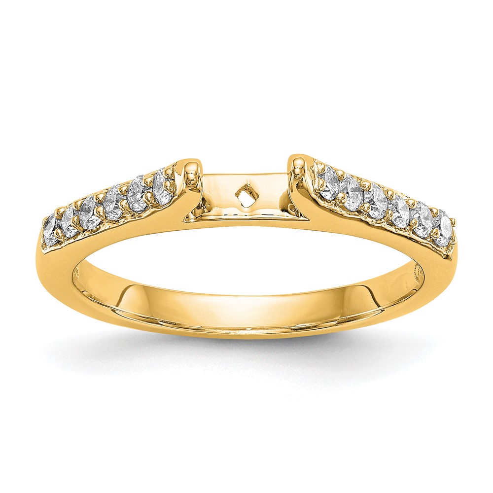 14k Two Tone 1/4 carat Lab Grown Diamond VS/SI+ G+ Semi Mount Peg Set Engagement Ring (RM2779E-025-7YLG)
