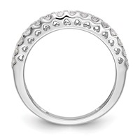 14K White Gold 0.50 Carat Lab Grown Diamond VS SI+ G+ Complete Wedding Band view 2