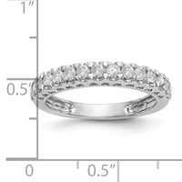 14K White Gold 0.50 Carat Lab Grown Diamond VS SI+ G+ Complete Wedding Band view 3