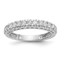 14K White Gold 0.50 Carat Lab Grown Diamond VS SI+ G+ Complete Wedding Band view 1