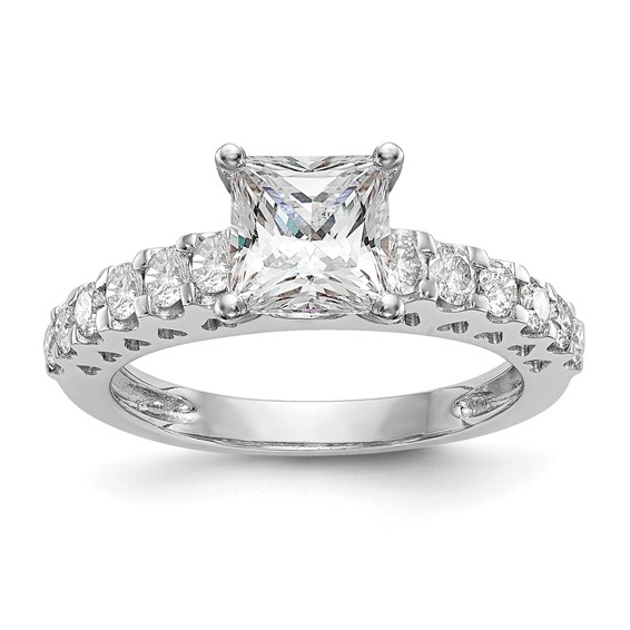 14k White Gold 1/2 carat Lab Grown Diamond VS/SI+ G+ Semi Mount Peg Set Engagement Ring