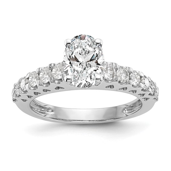 14k White Gold 1/2 carat Lab Grown Diamond VS/SI+ G+ Semi Mount Peg Set Engagement Ring