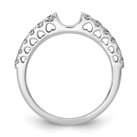 14k White Gold 1/2 carat Lab Grown Diamond VS/SI+ G+ Semi Mount Peg Set Engagement Ring