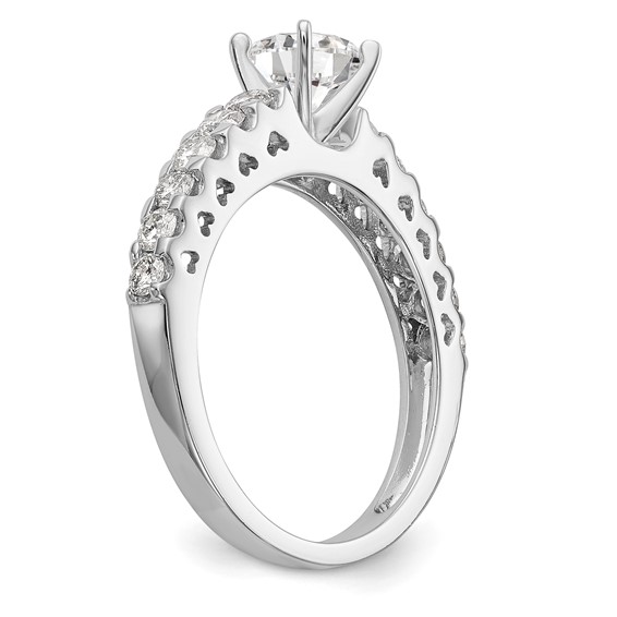 14k White Gold 1/2 carat Lab Grown Diamond VS/SI+ G+ Semi Mount Peg Set Engagement Ring