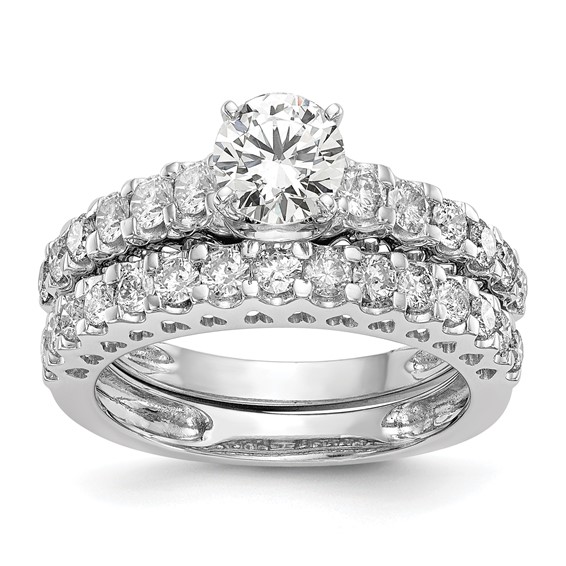 14k White Gold 1/2 carat Lab Grown Diamond VS/SI+ G+ Semi Mount Peg Set Engagement Ring